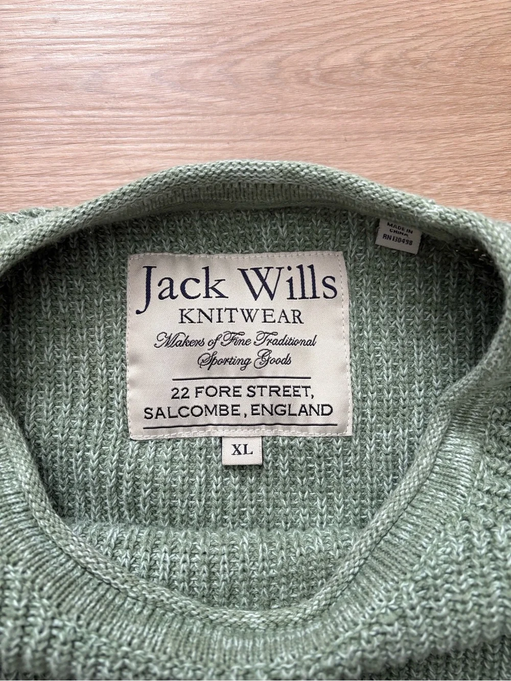 Jack Wills Cable Knitwear Green Sweater